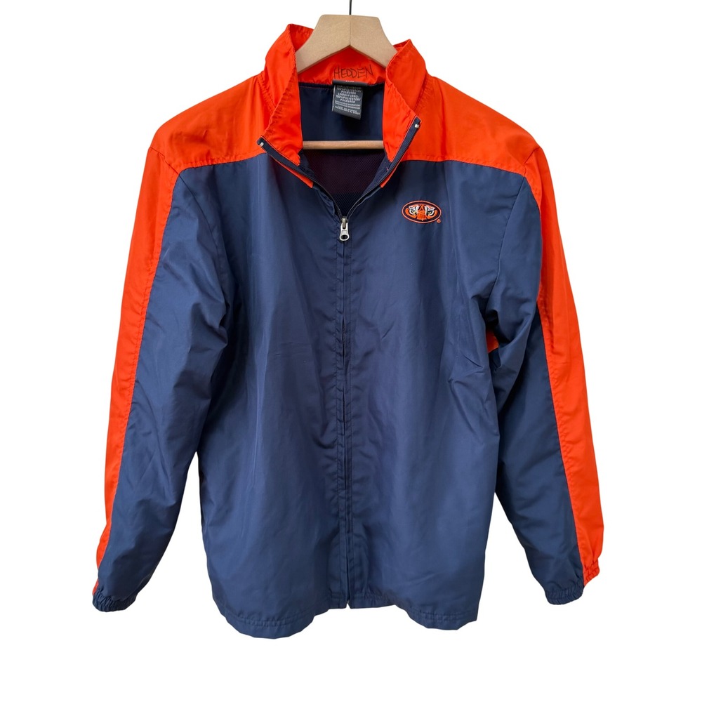 Pro Edge Auburn Tigers Windbreaker Jacket Size 12/14 Navy Orange NCAA VinTage